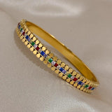 Multicolor Rhinestone Zircon Bangles Bracelet Women Waterproof Jewelry