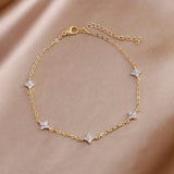 Crystal Flower Charm Bracelet Zirconia Jewelry Gift
