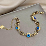 Vintage Eyes Charm Stainless Steel Chain Bracelet