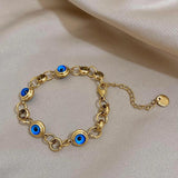 Vintage Eyes Charm Stainless Steel Chain Bracelet