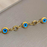 Vintage Eyes Charm Stainless Steel Chain Bracelet