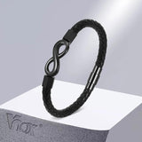 Infinity Charm Bracelet Gift for Her/Him, PU Leather Bangle