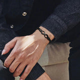 Infinity Charm Bracelet Gift for Her/Him, PU Leather Bangle