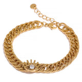 Golden Eye Chain Bracelet Bangle for Women