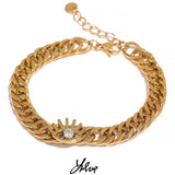 Golden Eye Chain Bracelet Bangle for Women