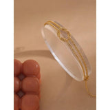 Stainless Steel Gypsophila Knot Cuff Bracelet 18k Plated Bangle Bijoux