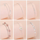 Tibetan Silver Charm Bracelet with Beads Pendants for Women