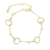 Equestrian Bit Chain Bracelet Bangle 18K Plated Snaffle Link Horse Lover Charm