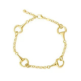 Equestrian Bit Chain Bracelet Bangle 18K Plated Snaffle Link Horse Lover Charm