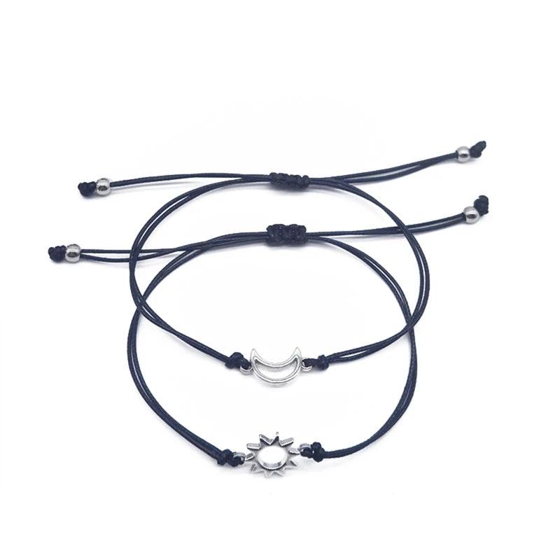 Sun Moon Couple Bracelets Rope Charm Jewelry Gift Women Men