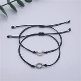Sun Moon Couple Bracelets Rope Charm Jewelry Gift Women Men