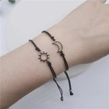Sun Moon Couple Bracelets Rope Charm Jewelry Gift Women Men