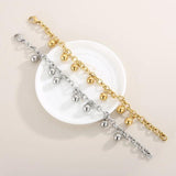 Stainless Steel Bead Pendant Bracelet for Women