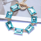 Purple Yellow Glass Crystal Bracelets Boho Statement Jewelry Women