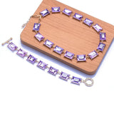 Purple Yellow Glass Crystal Bracelets Boho Statement Jewelry Women