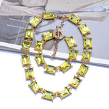 Purple Yellow Glass Crystal Bracelets Boho Statement Jewelry Women