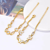 316L Square Zircon Butterfly Charm Bracelet for Women