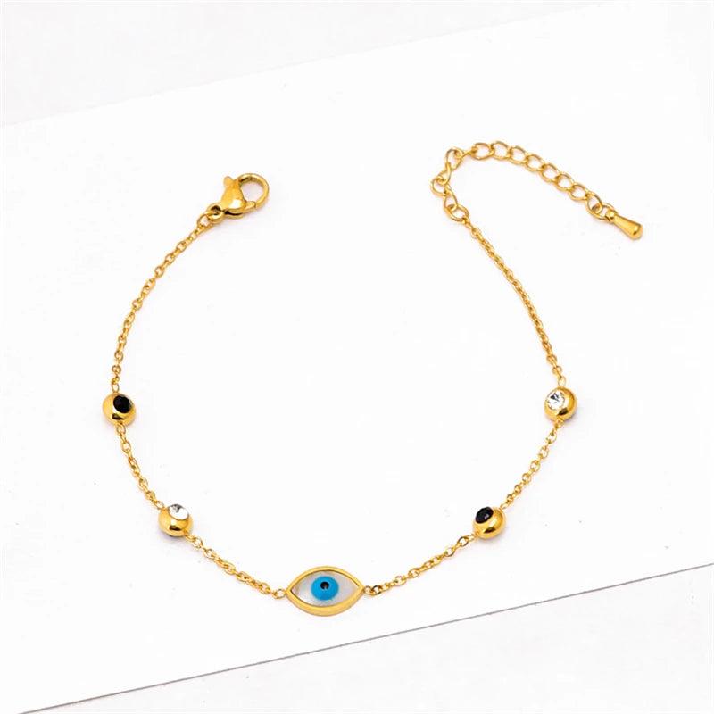 316L Stainless Steel Zircon Embed Seashell Charm Bracelets