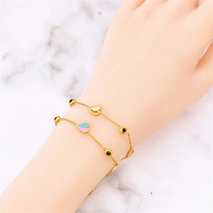 316L Stainless Steel Zircon Embed Seashell Charm Bracelets