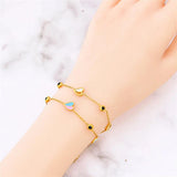 316L Stainless Steel Zircon Embed Seashell Charm Bracelets