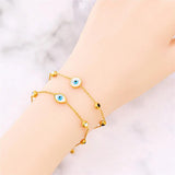 316L Stainless Steel Zircon Embed Seashell Charm Bracelets
