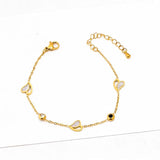 316L Stainless Steel Zircon Embed Seashell Charm Bracelets