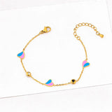 316L Stainless Steel Zircon Embed Seashell Charm Bracelets