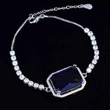 Zircon Charm Bracelet Silver Pink 16+3cm Chain