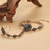 Kinel Boho Charm Bracelet 585 Alloy Crystal Flower Link Bracelet