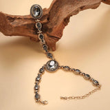 Kinel Boho Charm Bracelet 585 Alloy Crystal Flower Link Bracelet
