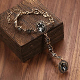 Kinel Boho Charm Bracelet 585 Alloy Crystal Flower Link Bracelet