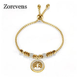Vintage Silver Charm Bracelet with Tree of life Pendant Crystal Ball