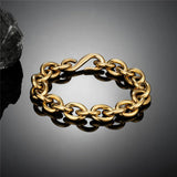 18K Plated Cuban Chain Wristband Stainless Steel Golden Bracelet