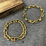 18K Plated Cuban Chain Wristband Stainless Steel Golden Bracelet