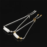 Stainless Steel Charm Bracelet For Women Cubic Zirconia Adjustable