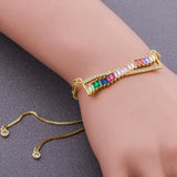 Stereo Bracelet for Women Colorful CZ Charm Bracelets Chain
