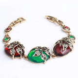Kinel Hot Charm Ethnic Bracelets Gray Crystal Antique Flower Bracelet