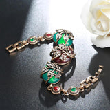 Kinel Hot Charm Ethnic Bracelets Gray Crystal Antique Flower Bracelet