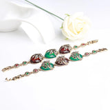 Kinel Hot Charm Ethnic Bracelets Gray Crystal Antique Flower Bracelet