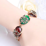 Kinel Hot Charm Ethnic Bracelets Gray Crystal Antique Flower Bracelet