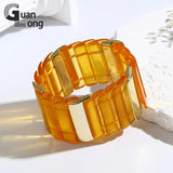 Wide Beaded Chain Bracelet for Girls Charm Resin Bangles