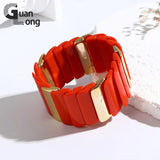 Wide Beaded Chain Bracelet for Girls Charm Resin Bangles