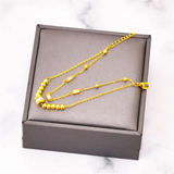 2-Layer Zircon Rotating Beads Charm Bracelet