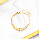 2-Layer Zircon Rotating Beads Charm Bracelet