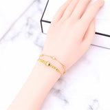 2-Layer Zircon Rotating Beads Charm Bracelet