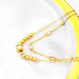 2-Layer Zircon Rotating Beads Charm Bracelet