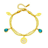 Zircon Crystal Eye Droplet Charm Chain Bracelets
