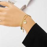 Zircon Crystal Eye Droplet Charm Chain Bracelets