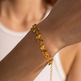 Youthway Stainless Steel Butterfly Chain Bracelet 18K Plated Charm Women Jewelry