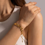Youthway Stainless Steel Butterfly Chain Bracelet 18K Plated Charm Women Jewelry